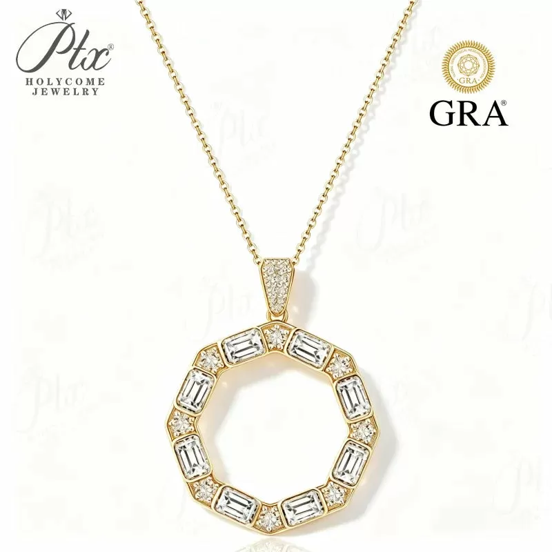 1ct Round Moissanite Pendant Necklace D Color VVS1 925 Sterling Silver GRA - Image 8